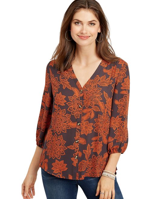 Maurices Floral Button Down Blouse