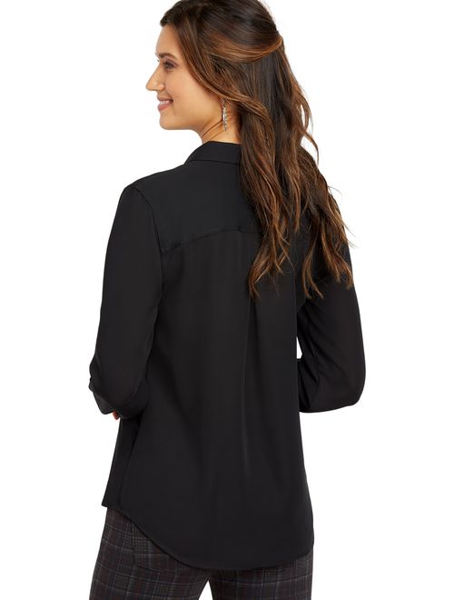 Maurices Black Button Down Blouse