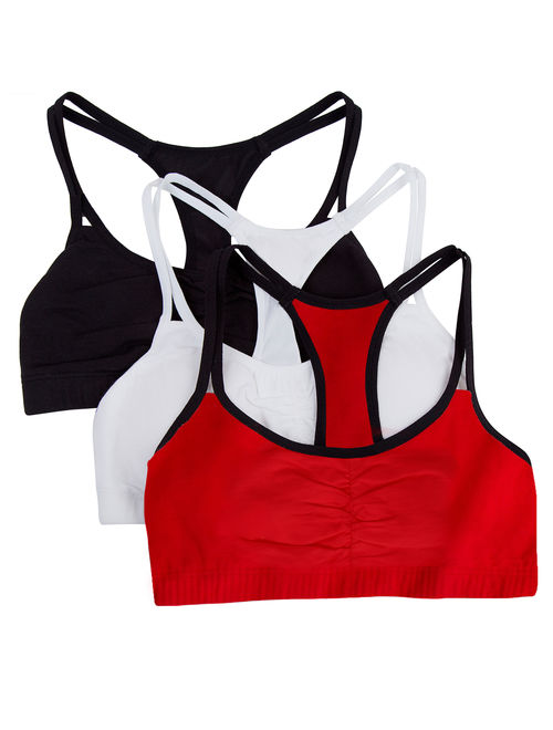 Fruit of the Loom Women's Strappy Sports Bra, Style 9036, 3-Pack