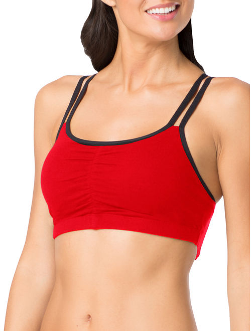 Fruit of the Loom Women's Strappy Sports Bra, Style 9036, 3-Pack