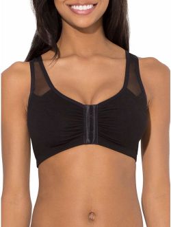 Womens Comfort Front Close Sport Bra with Mesh Straps, Style FT715