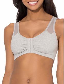 Womens Comfort Front Close Sport Bra with Mesh Straps, Style FT715