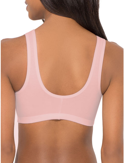 Fruit of the Loom Womens Comfort Front Close Sport Bra with Mesh Straps, Style FT715