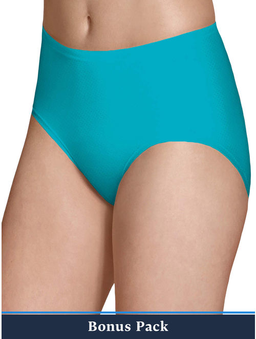 Fruit of the Loom Women's 6+2 Bonus Pack Assorted Breathable Micro-Mesh Low Rise Brief
