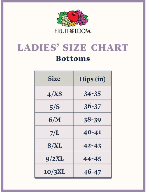 Fruit of the Loom Women's Body Tone Cotton Brief Panties, 10 Pack