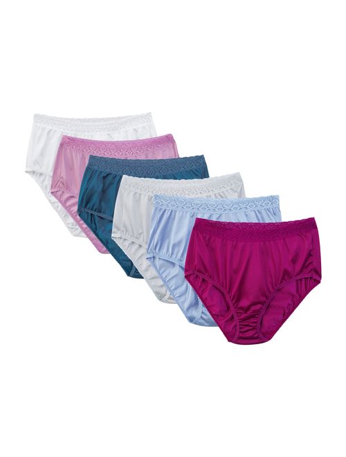 Fruit of the Loom Women's Assorted Nylon Brief, 6 Pack