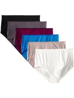 Women's 6 Pack Microfiber Brief Panties, Multi, 6