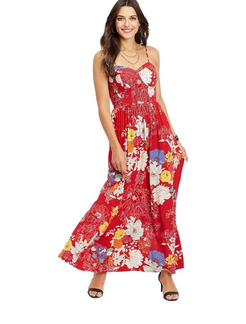 Maurices Floral Strappy Tank Maxi Dress