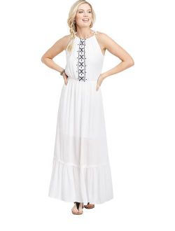 Halter Top Maxi Dress - Womens Embroidered