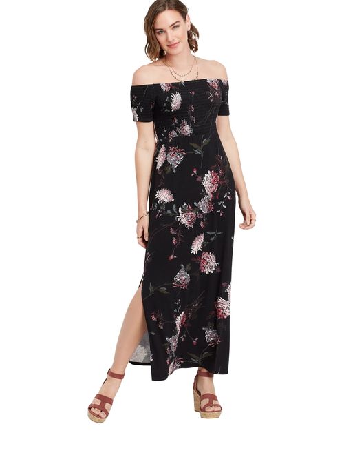 Maurices 24/7 Floral Smocked Maxi Dress