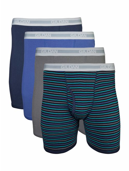 Gildan Big Men's 2XL Assorted Regular Leg Boxer Brief, 4-Pack