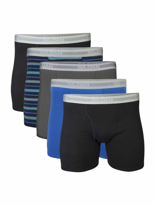 Gildan Men's Dyed Assorted Boxer Brief Underwear, 5-Pack
