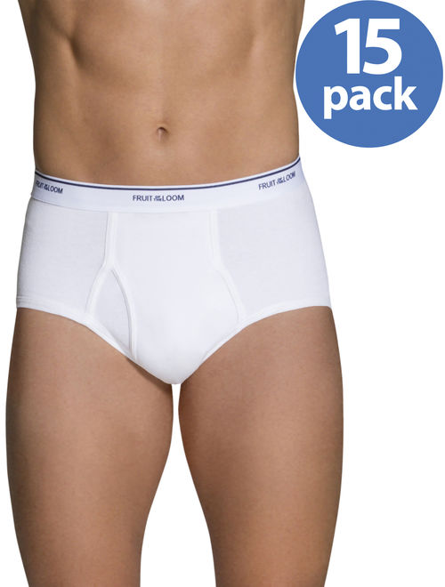 Fruit of the Loom Men's Dual Defense Classic White Briefs, 15 Pack