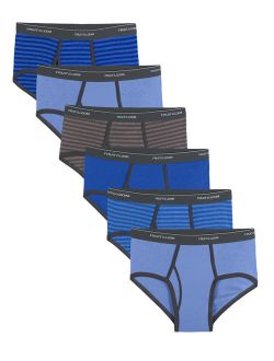 Men's Dual Defense Stripe and Solid Fashion Briefs, 6 Pack