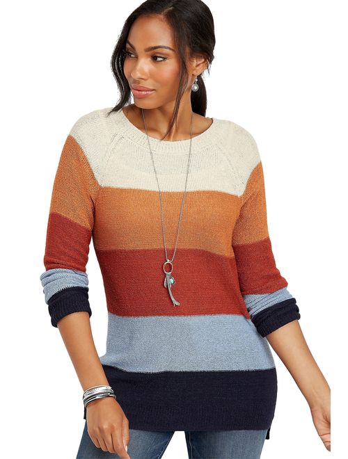 Maurices Colorblock Stripe Tunic Sweater