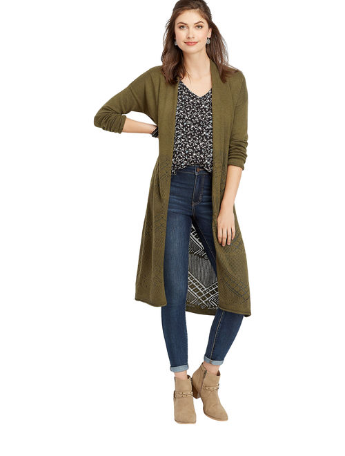 Maurices Placed Pointelle Duster Cardigan