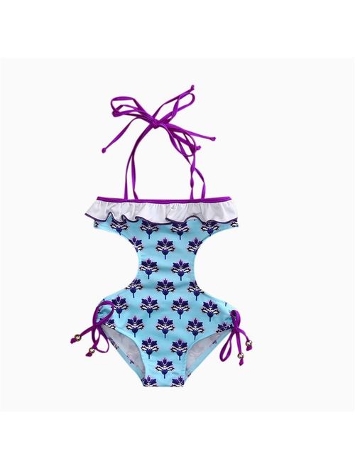 Toddler Baby Kids Floral Bikini Swimsuit Swimwear Tankini Bathing Suit One-piece