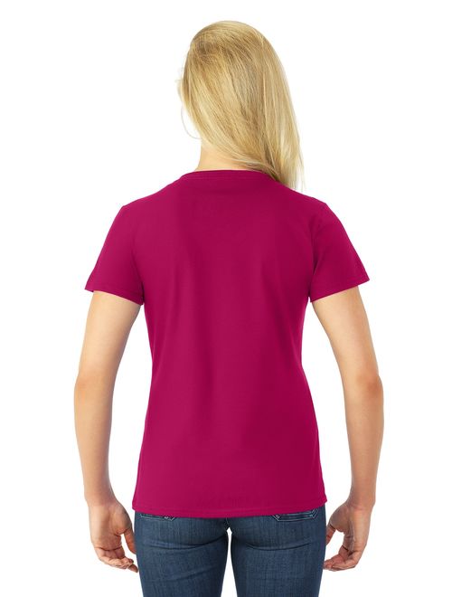 Fruit Of The Loom Womens HD Cotton Short Sleeve V-Neck T-Shirt, JZL39VR, L