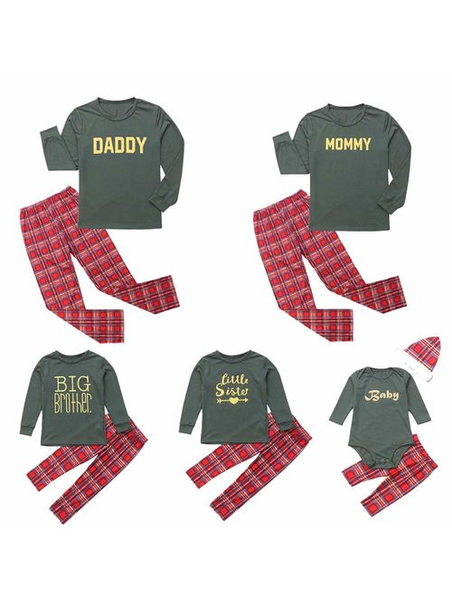 Christmas Family Matching Sleepwear Letters Print Pajamas Set Couples Pajamas