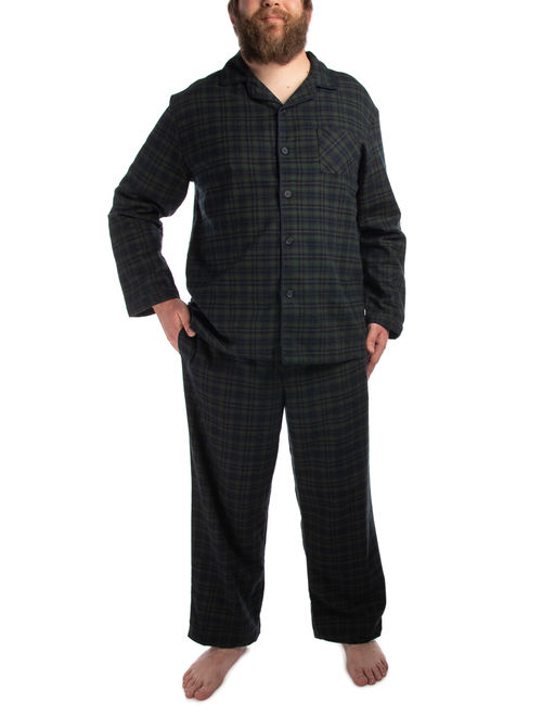 Goodfellow & Co Goodfellow 2 pc Flannel Plaid Pajamas For Men 100% Cotton Long Sleeve Shirt Flannel Pajama Pants With Pockets PJs