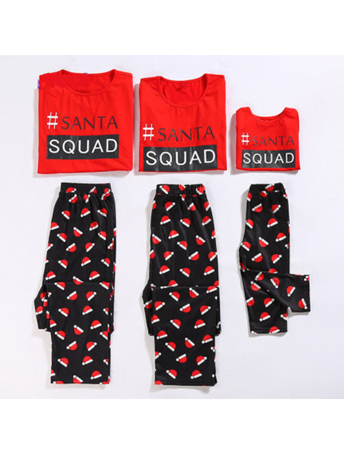 Family Match Christmas Santa SQUAD Pajamas Set Women Kid Sleepwear Nightwear