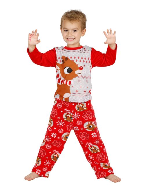 Rudolph s Red Nose Family Sleep 2-Piece Pajama Set Or Footie, Kids, Size: 8