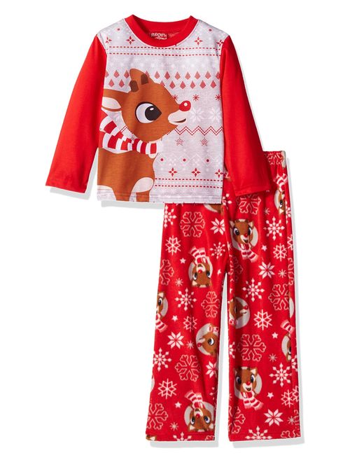 Rudolph s Red Nose Family Sleep 2-Piece Pajama Set Or Footie, Kids, Size: 8