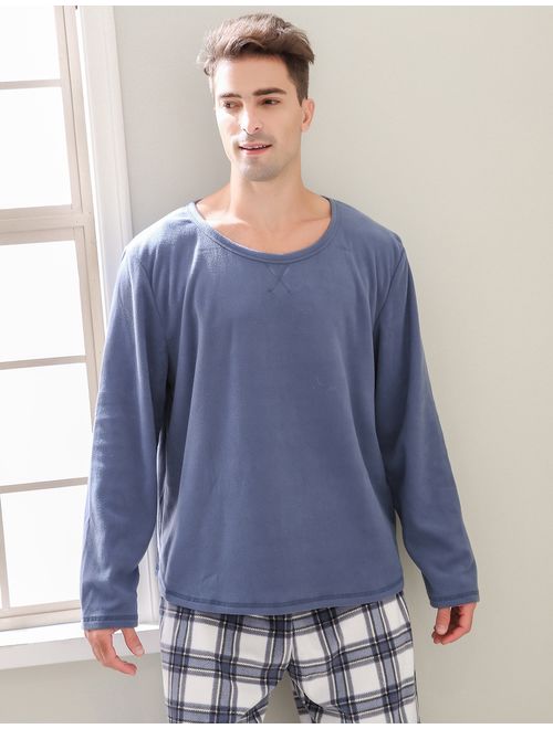 Richie House Men's Soft & Warm Lightweight Fleece Pajama Set RHM2857