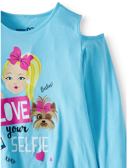 Nickelodeon JoJo Siwa Cold Shoulder Long Sleeve Graphic T-Shirt (Little Girls & Big Girls)