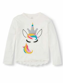 3D Fur Embellished Long Sleeve T-Shirt (Little Girls, Big Girls & Plus)