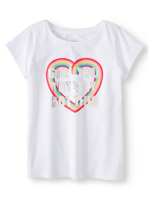 Wonder Nation Graphic T-Shirts, 2-Pack (Little Girls & Big Girls)