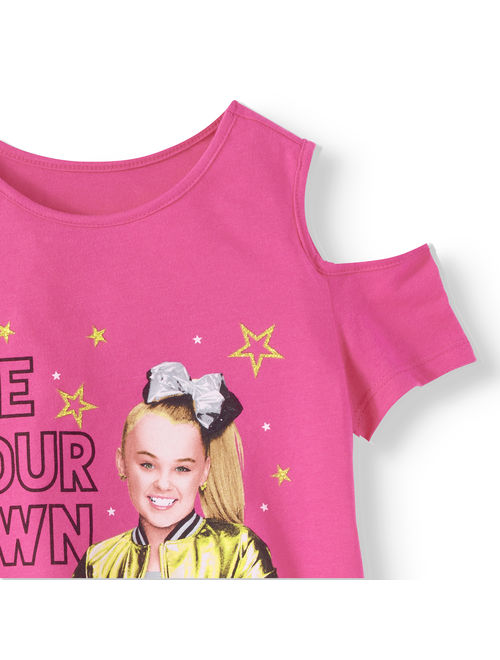 Nickelodeon JoJo Siwa Glitter Graphic Cold Shoulder T-Shirt (Little Girls & Big Girls)