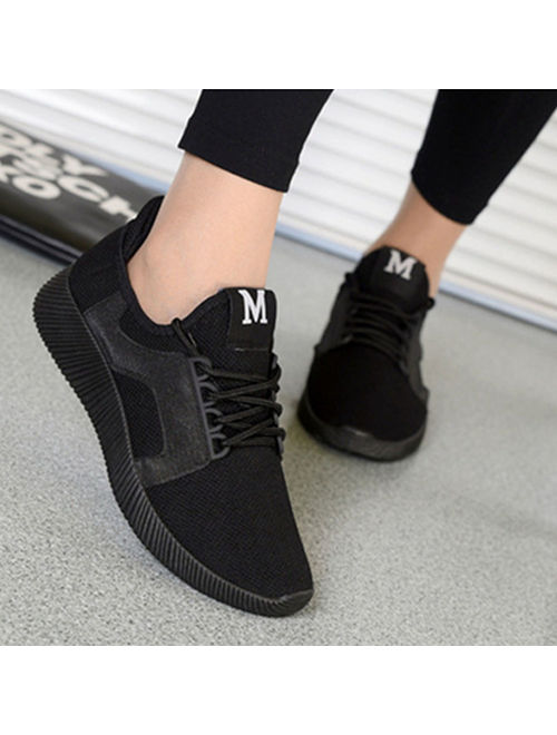 Women Casual Urltra-Light Low Upper Breathable Sport Shoes black 36