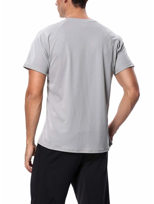 Charmo Men's Rash Guard Short Sleeve Rashguard UPF 50+ Swimwear Swim Shirt Sun Tee Loose Fit Tops