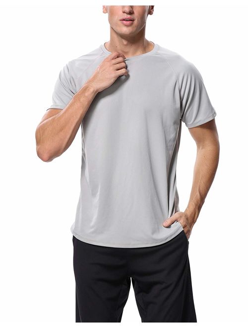 Charmo Mens Rash Guard Swim Shirt Long Sleeve UV Protection Swimwear Top Grey 