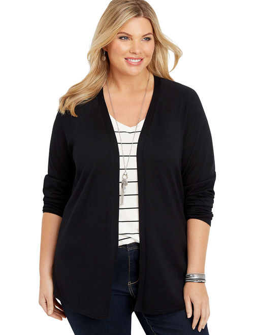 Maurices Plus Size Long Sleeve Pointelle Back Cardigan