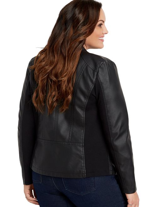 Maurices Plus Size Faux Leather Princess Seam Jacket