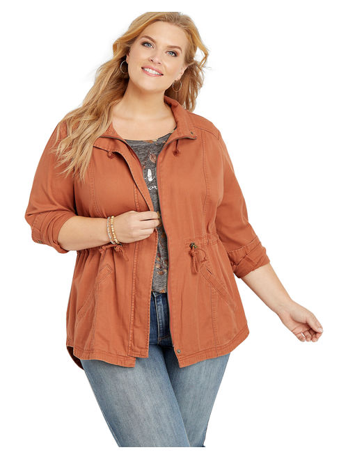 Maurices Plus Size Solid Hooded Anorak Jacket