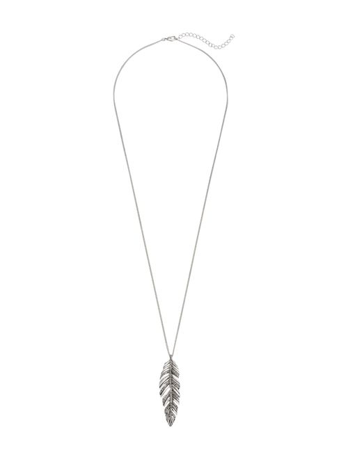 Maurices Hinged Feather Pendant Necklace