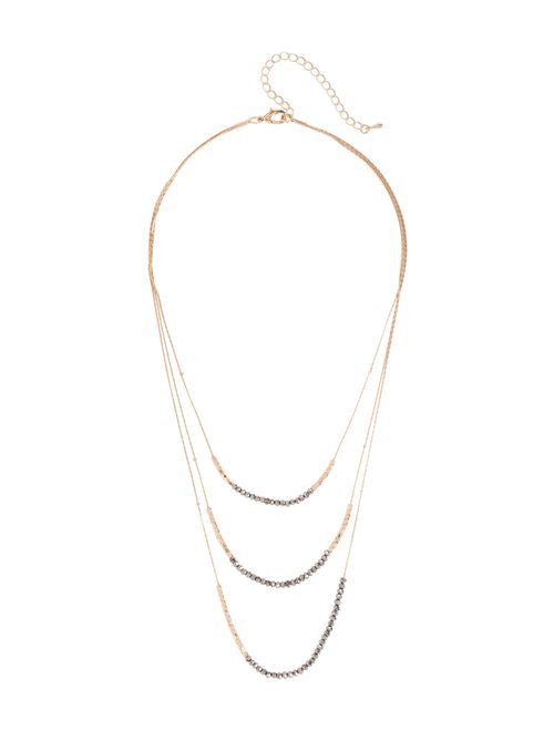Maurices Three Row Beaded Necklace