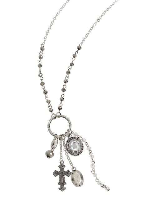 Maurices Beaded Cross Cluster Necklace