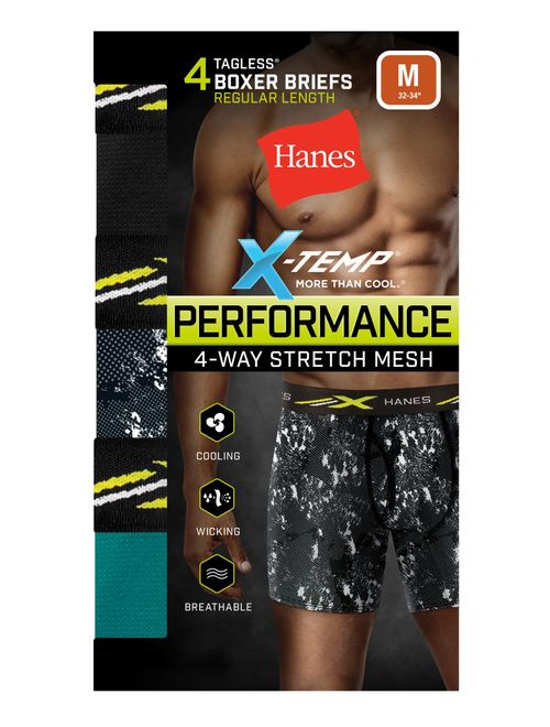 Hanes Men's X-Temp Stretch Mesh Boxer Brief, 4 Pack