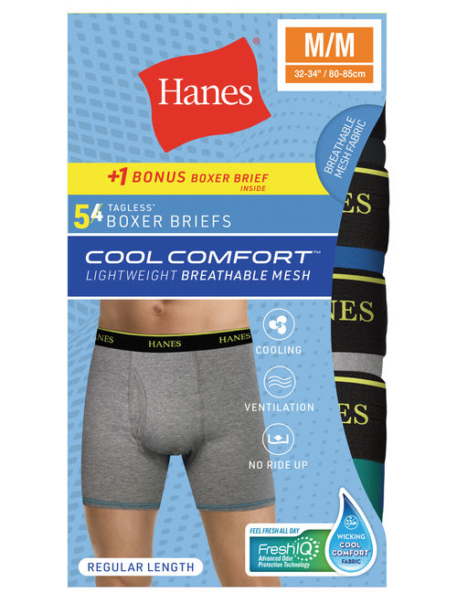Hanes Men's Cool Comfort Mesh Boxer Brief, 5 Pack