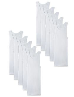 Men's Dual Defense Classic White A-Shirts, 10 Pack