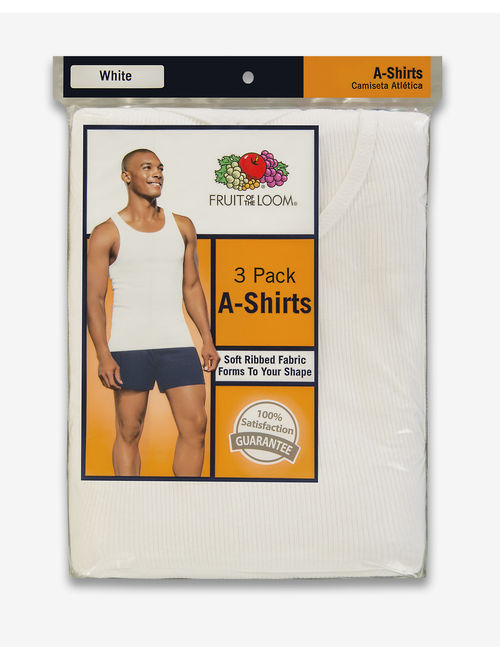 Fruit of the Loom Men's Dual Defense Classic White A-Shirts, 3 Pack