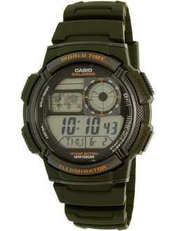 Men's World Time Watch, Green, AE1000W-3AVCF