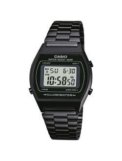 Men's 'Retro' Digital Black Stainless Steel Watch B640WB-1AEF