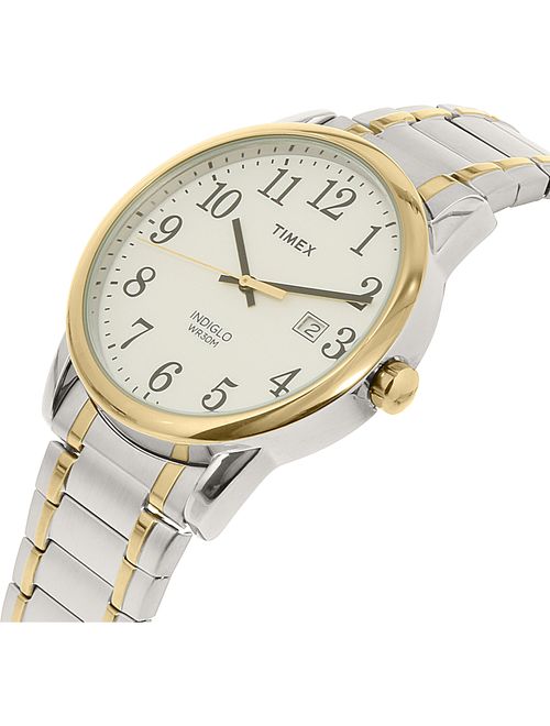 Timex Men's Easy Reader Watch, Two-Tone Stainless Steel Expansion Band