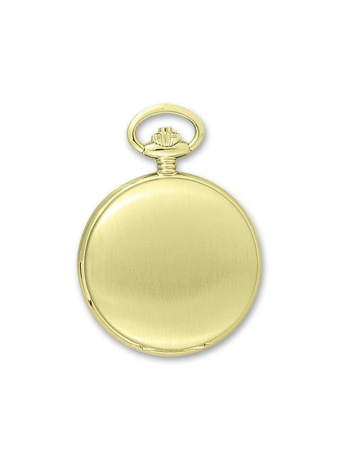 Versil Men's 14 Karat Gold Finish White Dial Pocket Watch