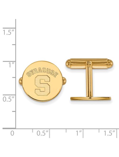 Solid 14k Yellow Gold Syracuse University Cuff Link (15mm x 15mm)